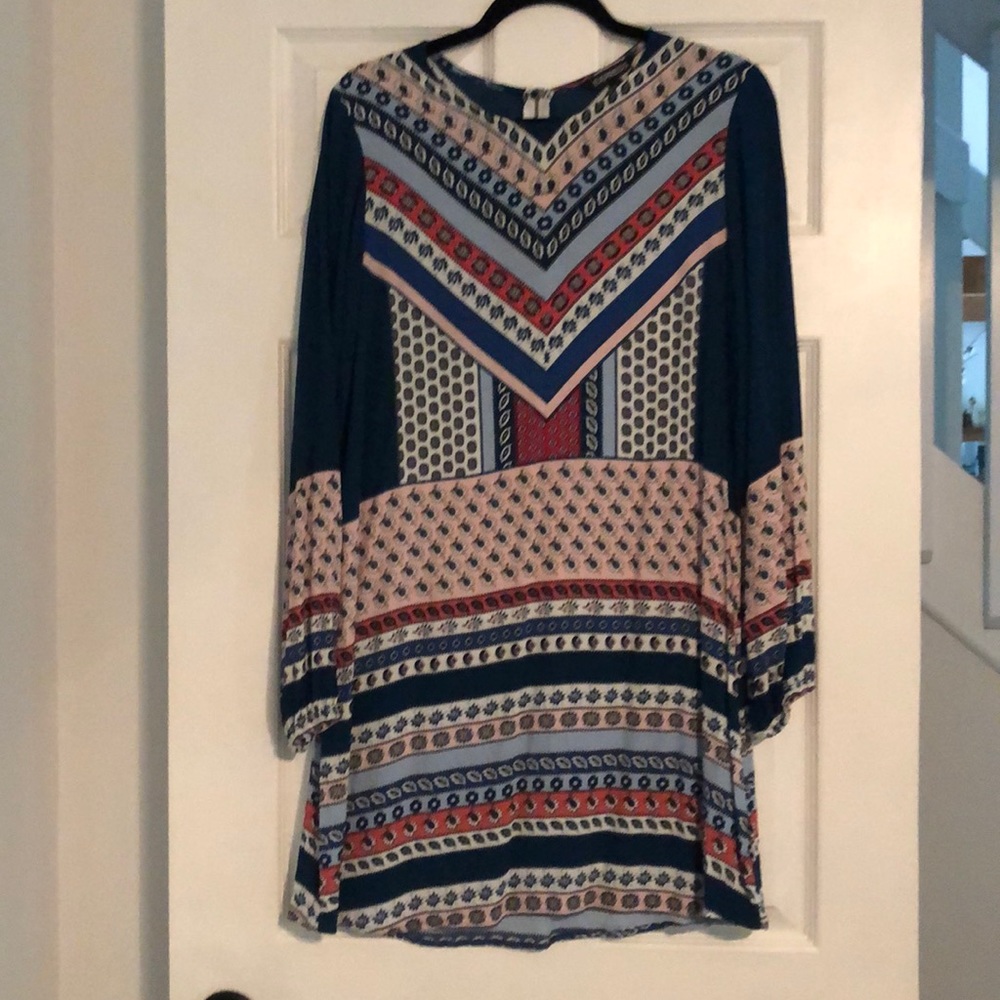 Long Sleeve Patterned Dress